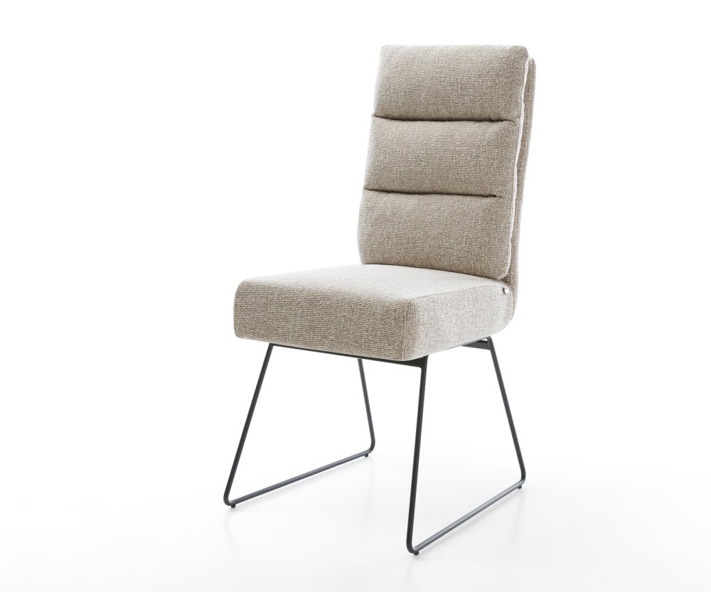 Jedálenská stolička Pela-Flex tkanina mäkký béžová tenká podstava