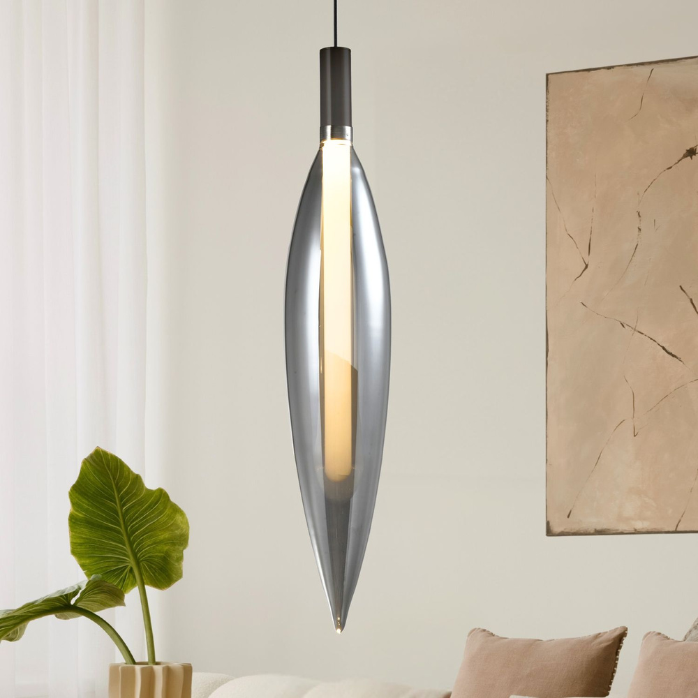 Levně Lampa wisząca Nordic szklana transparentna tuba pojedyncza do salonu