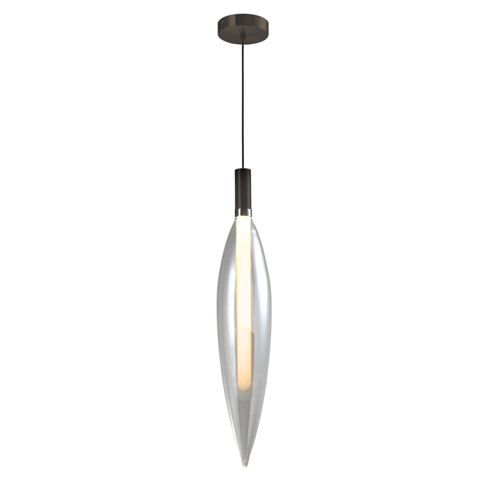 Lampa wisząca Nordic szklana transparentna tuba pojedyncza do salonu