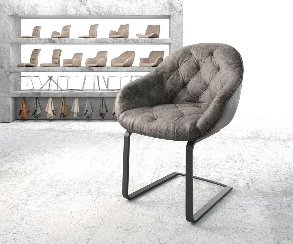 Jídelní židle Gaio-Flex šedá vintage konzolová podnož plochá