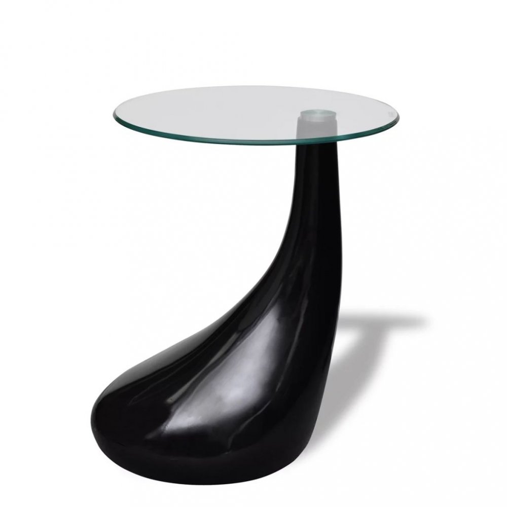 Konferenční stolek laminát / sklo Dekorhome Černá lesk,Konferenční stolek laminát / sklo Dekorhome Č