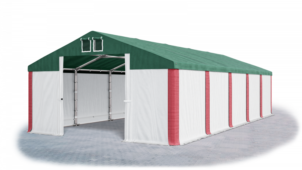 Garážový stan 5x8x2,5m střecha PVC 560g/m2 boky PVC 500g/m2 konstrukce ZIMA Bílá Zelená Červené,Gará