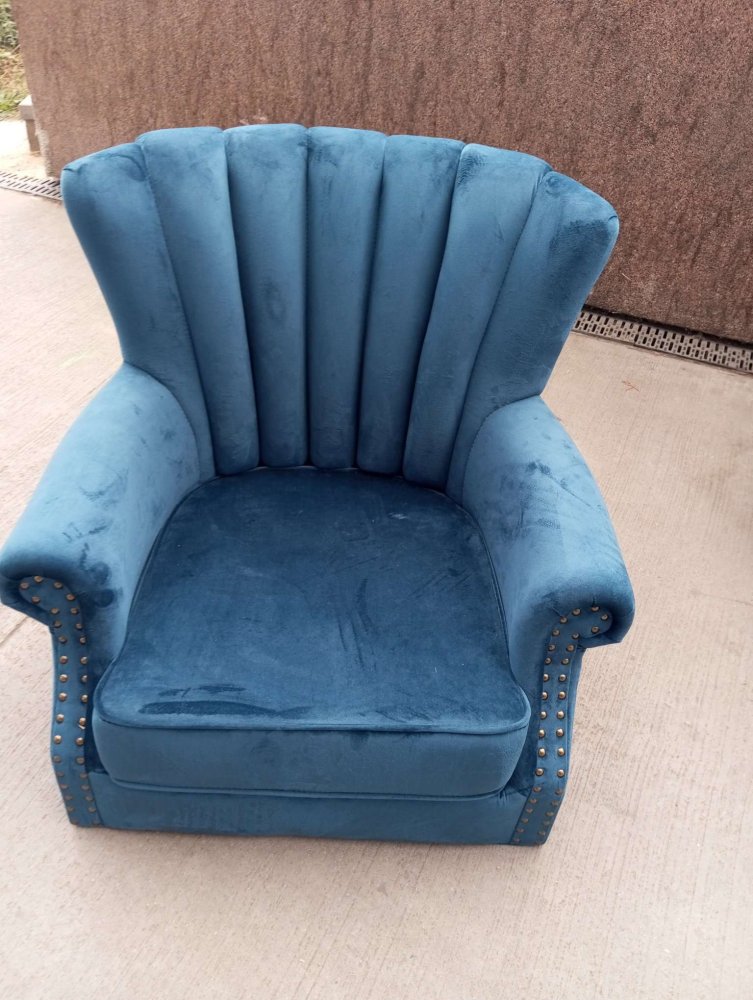 Křeslo Titan tmavě modrá/černá Obrázek