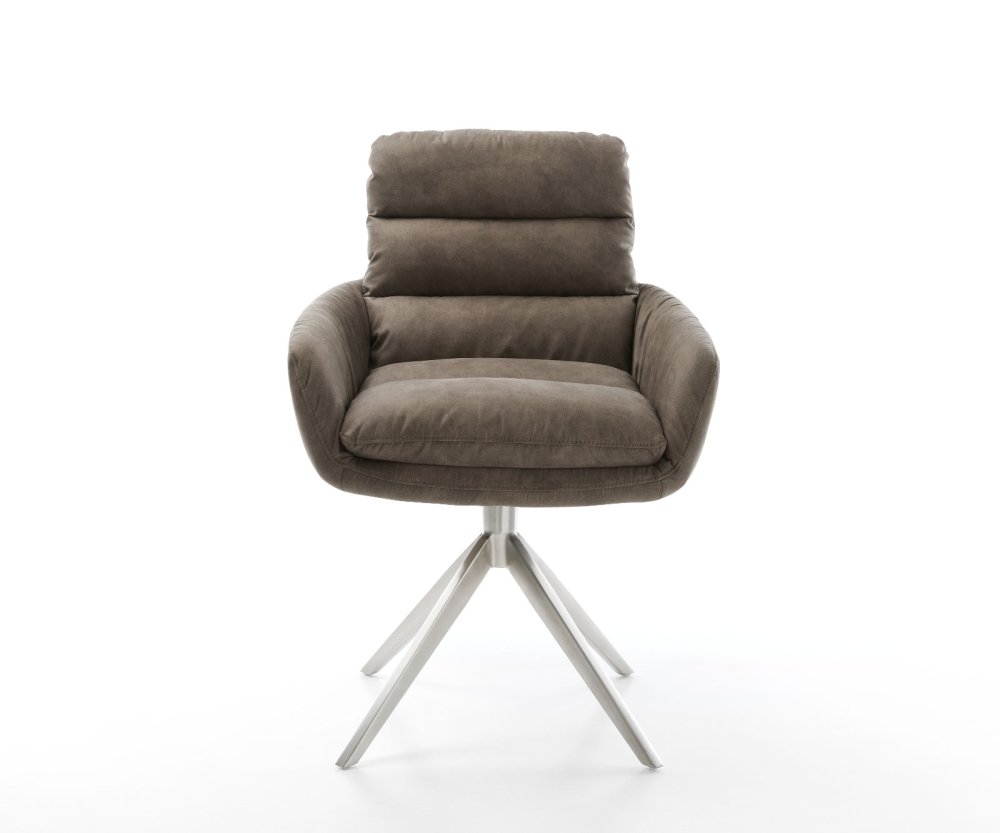 Jídelní židle Abelia-Flex s područkami taupe vintage křížová Obrázek