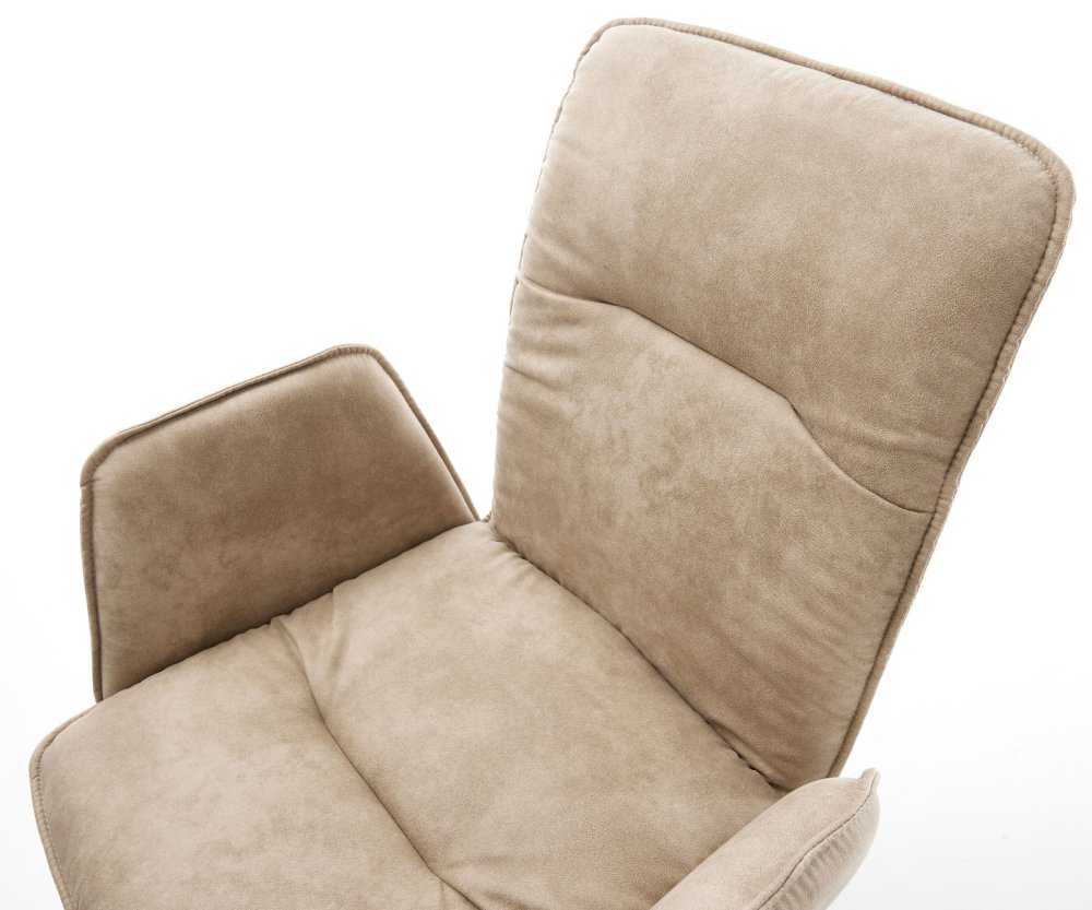 Otočná židle Vinja-Flex béžová vintage mikrovlákno dřevěná Obrázek