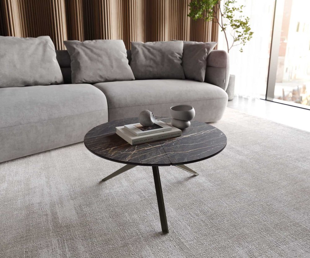 Konferenčný stolík Delron 70x70 cm keramický Laminam®Noir Desir