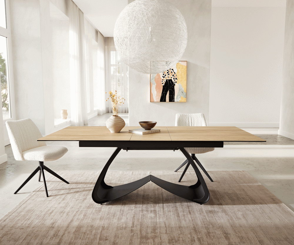 Jedálenský stôl Edge 180-220x100 keramický Laminam® Sabbia Podstava