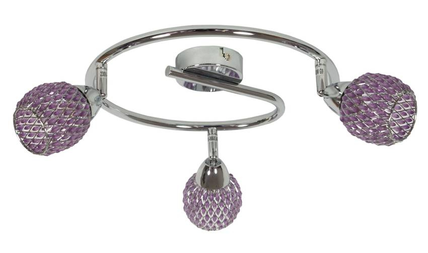 Číra špirálová stropná lampa g9 fialová