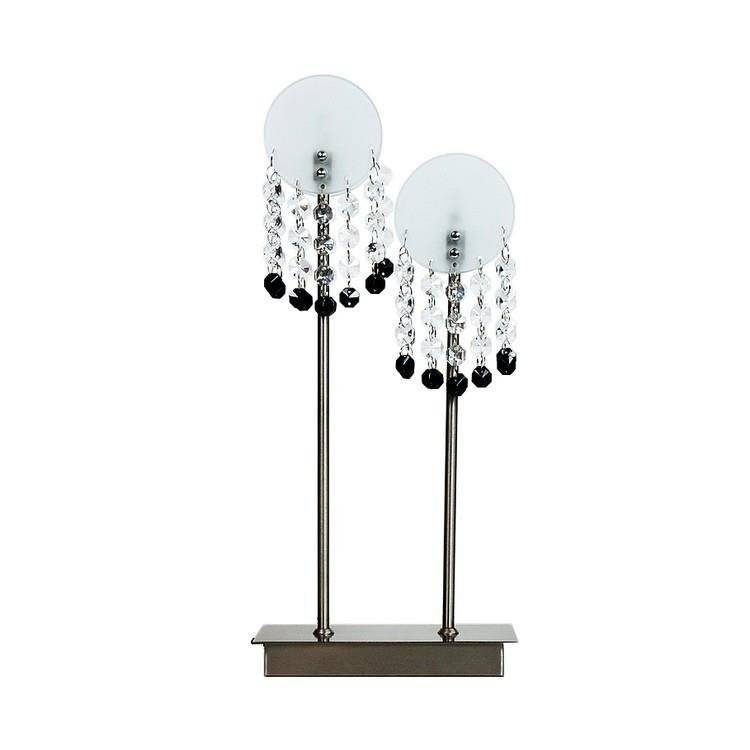 Dvojitá stolní lampa Luxor matný nikl