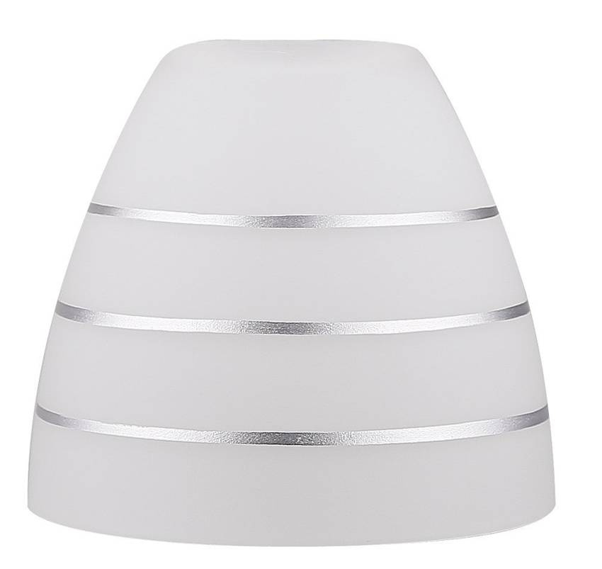 Biele pruhované sklenené tienidlo E27 pre lampy Simpli