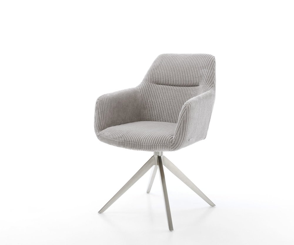 Jedálenská stolička Pejo-Flex plyšový manšester strieborno-šedá