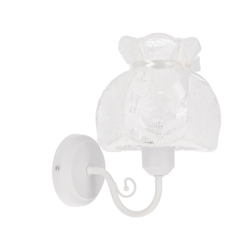 ROSSINI biela nástenná lampa 1x40W E27 biele tienidlo