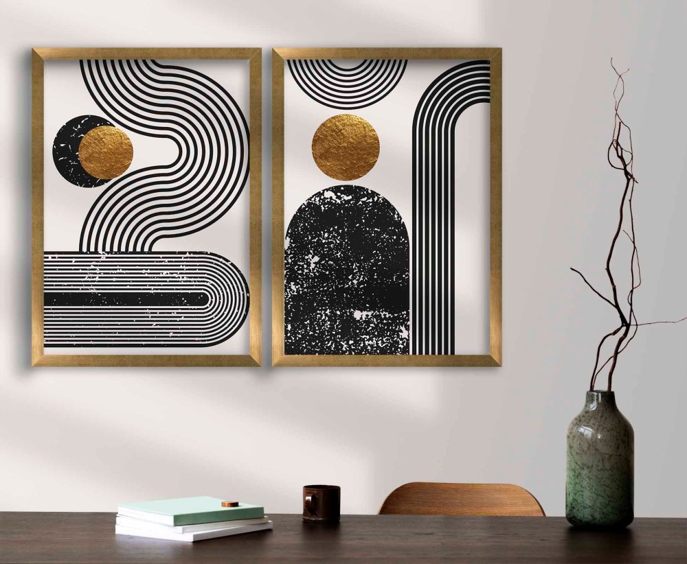 Dekoratívny rámovaný obraz z MDF (2 kusy) 2P3853NISCT-015