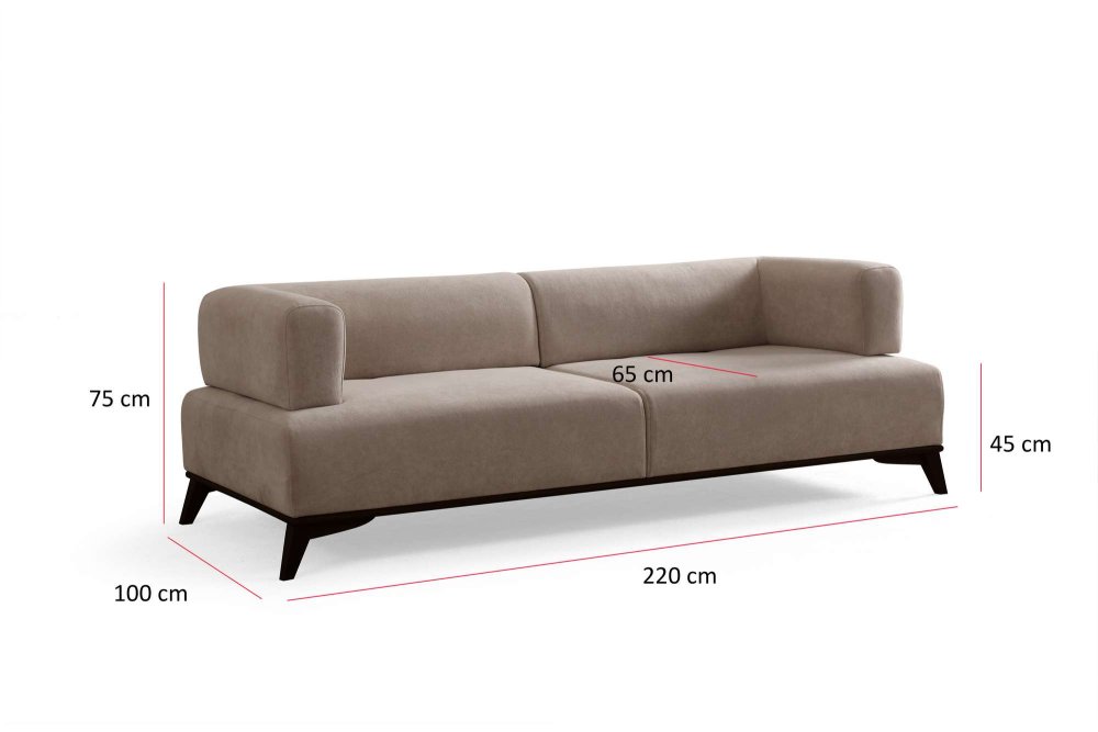 Trojmístná pohovka Hera - Cream, Black (obrázek 3)
