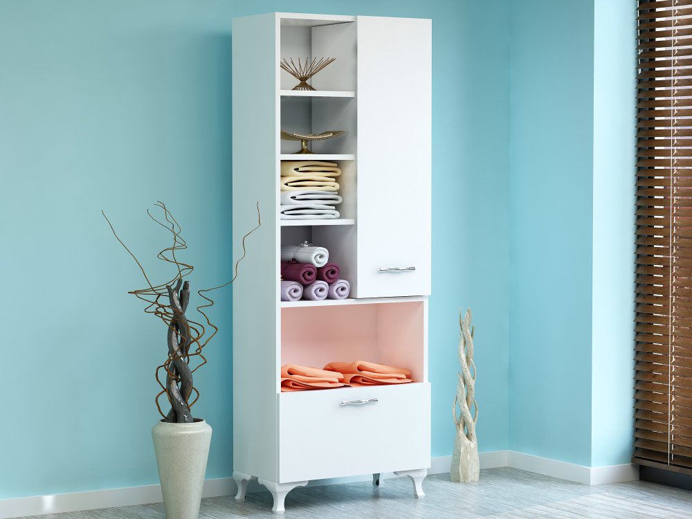 Viacúčelová skrinka Sezen - White