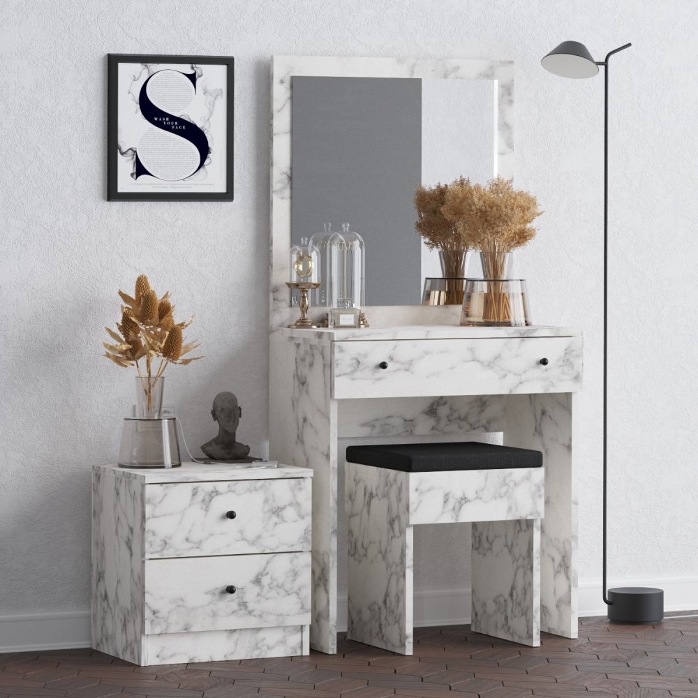 Toaletný stolík Nice - Carrara Marble