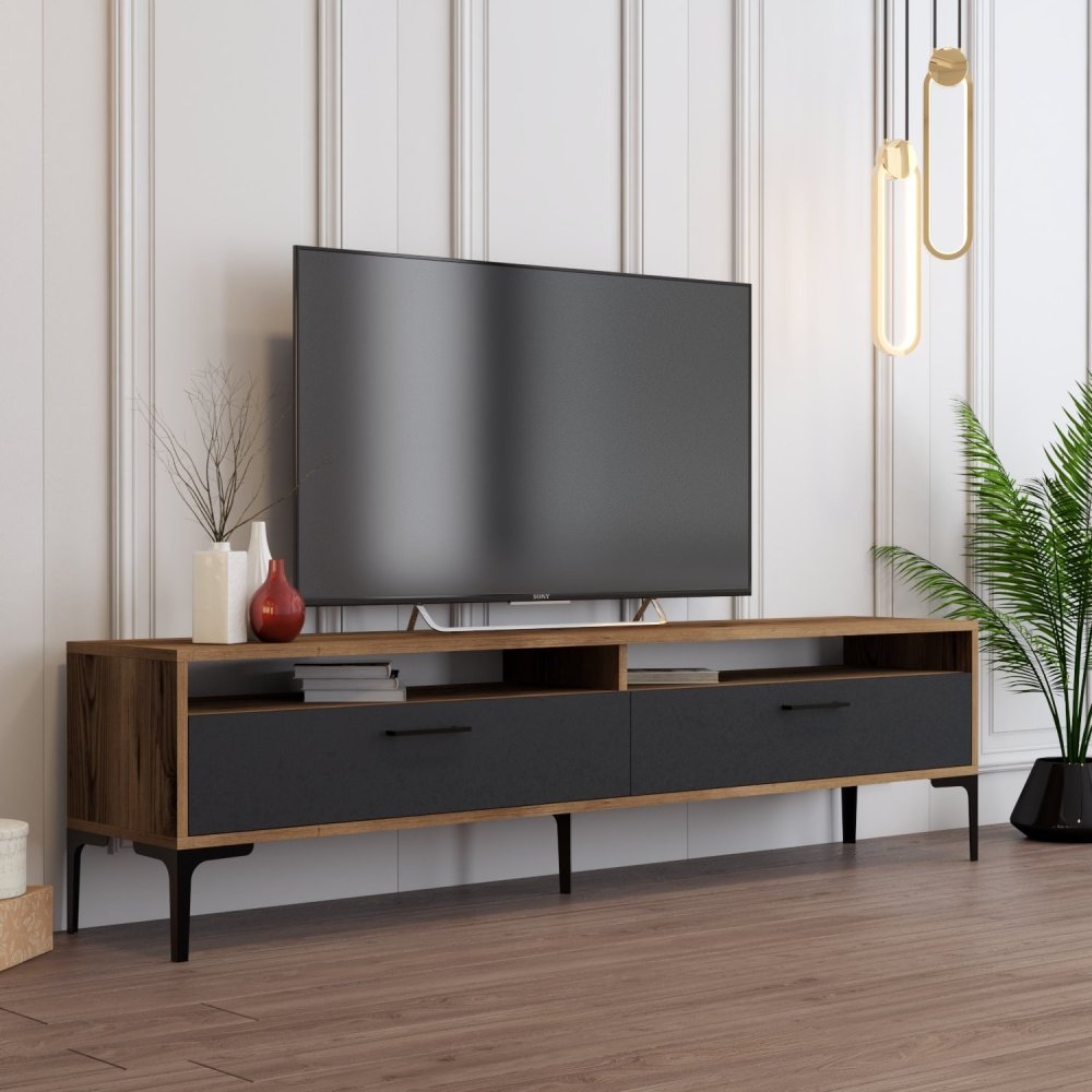 TV stolík Istanbul 2 - Walnut Anthracite