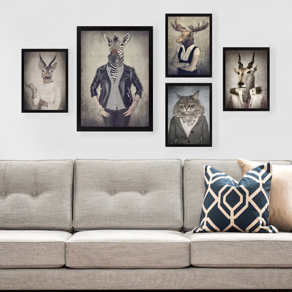 Dekoratívny rámovaný obraz z MDF (5 kusov) SET_055