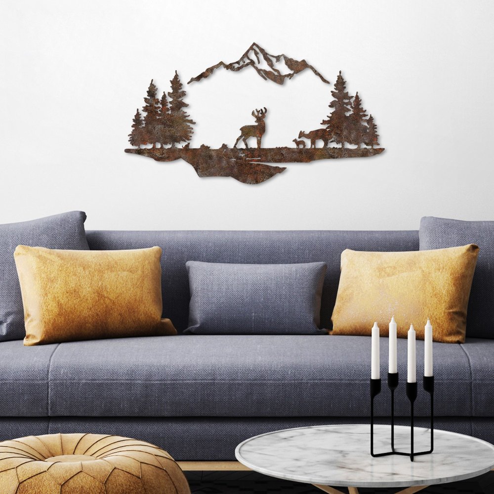 Dekoratívny kovový doplnok na stenu Rusty Landscape 1