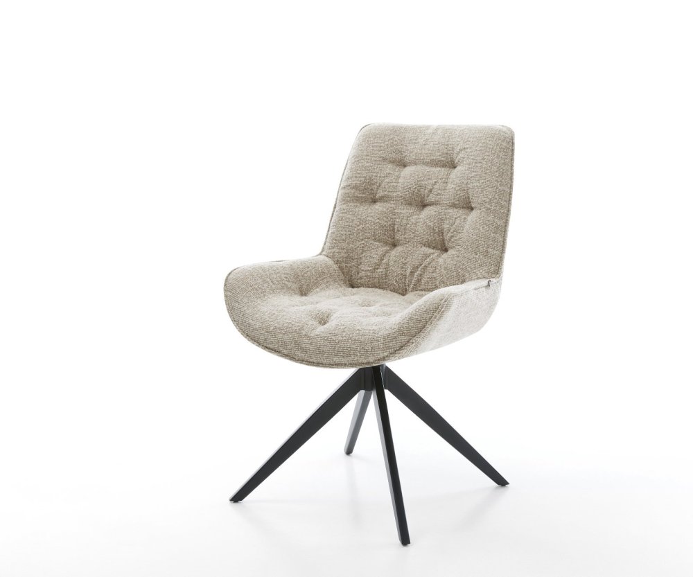 Jedálenská stolička Taimi-Flex tkanina mäkký béžová krížová podstava