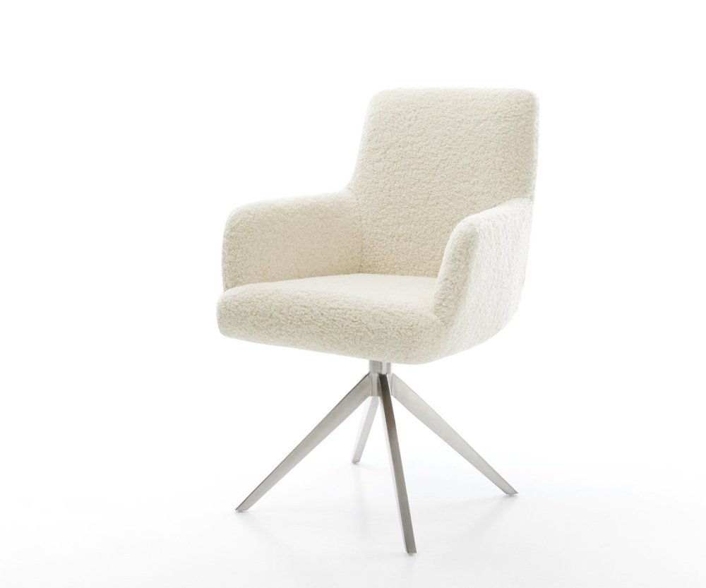 Jedálenská stolička Heira-Flex s opierkami teddy látka béžová krížová