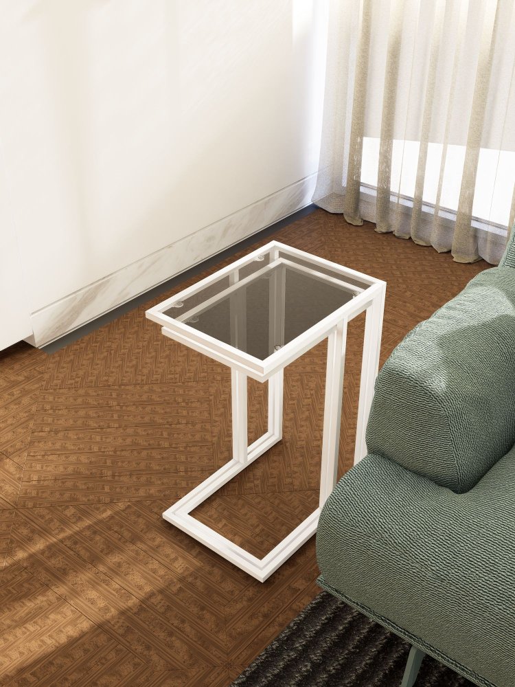 Sada odkladacích stolíkov (3 kusy) Ibiza C - White, Fume