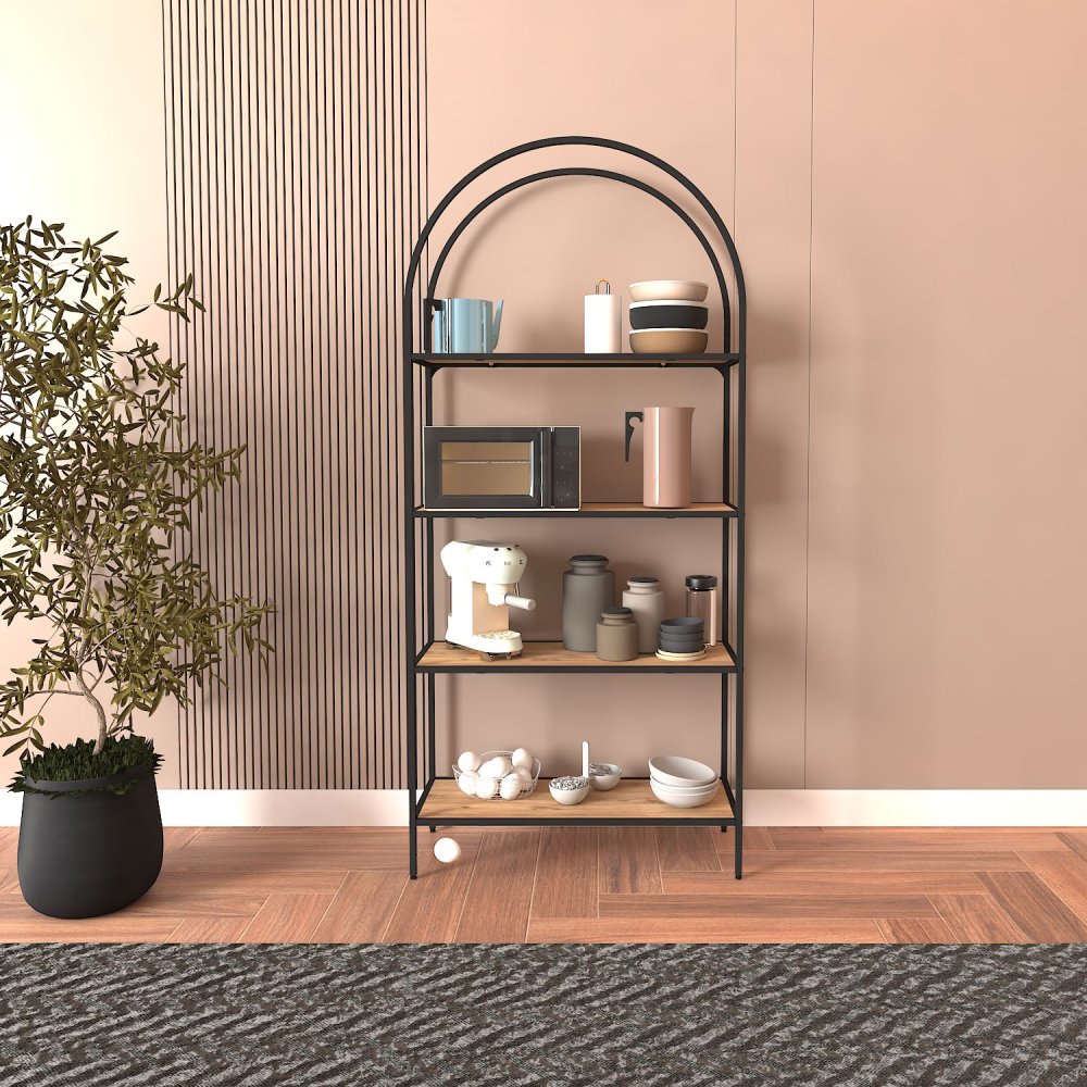 Knihovna Mona 80 - Black, Atlantic Pine (obrázek 5)