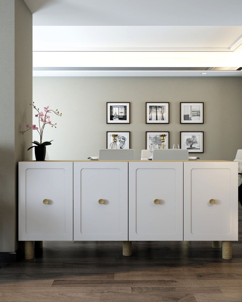 Konzolový stolík Salda - Sapphire Oak, White