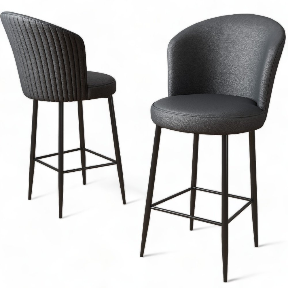 Bar Stool Set (4 Pieces) Uras - Anthracite, Black (obrázek 4)