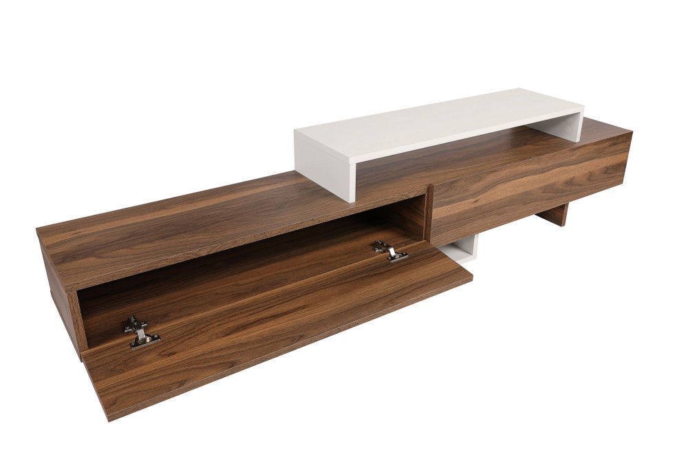 TV stěna / Sestava pod TV Nirvana - Teak, White (obrázek 7)