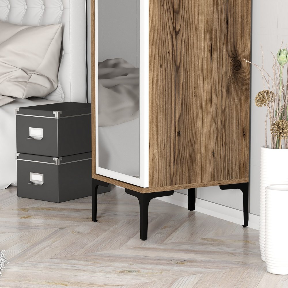 Šatní skříň Kumsal R - Walnut, White (obrázek 7)