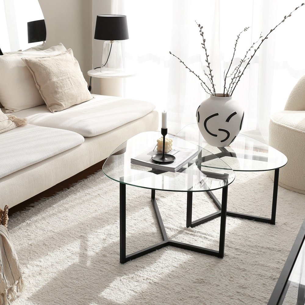 Súprava konferenčných stolíkov Bellisimo - Black