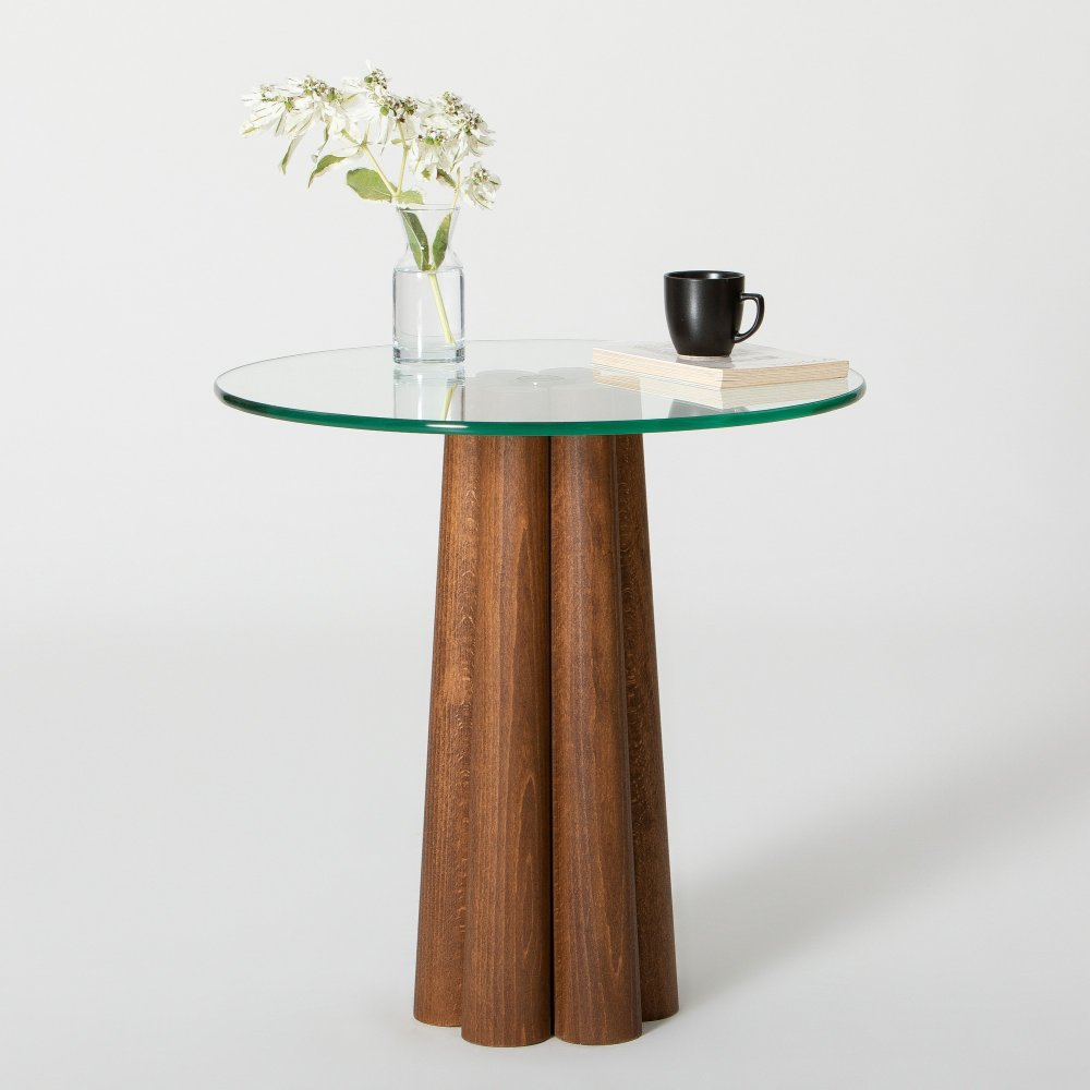 Konferenční stolek Thales - Walnut, Transparent (obrázek 6)