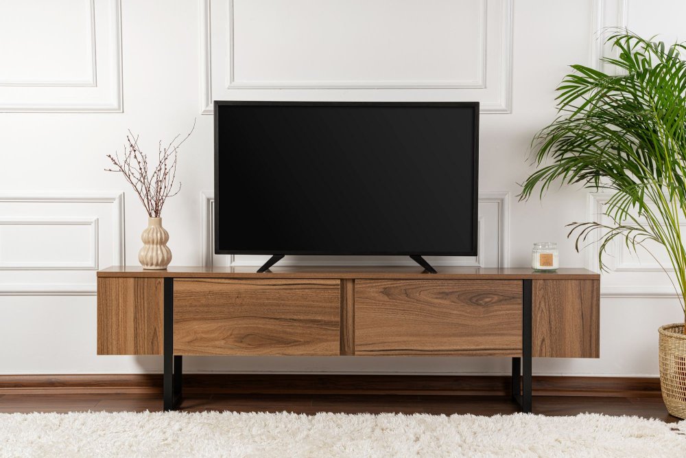 TV stolík Serenity - Walnut, Black