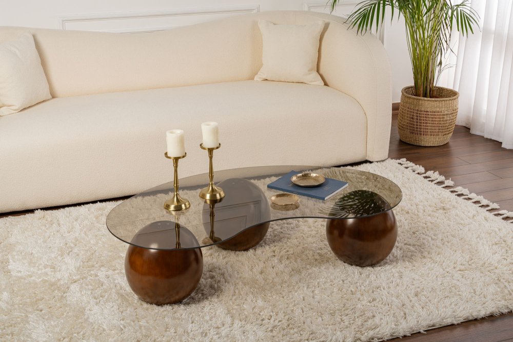 Konferenčný stolík Sphere - Walnut, Bronze