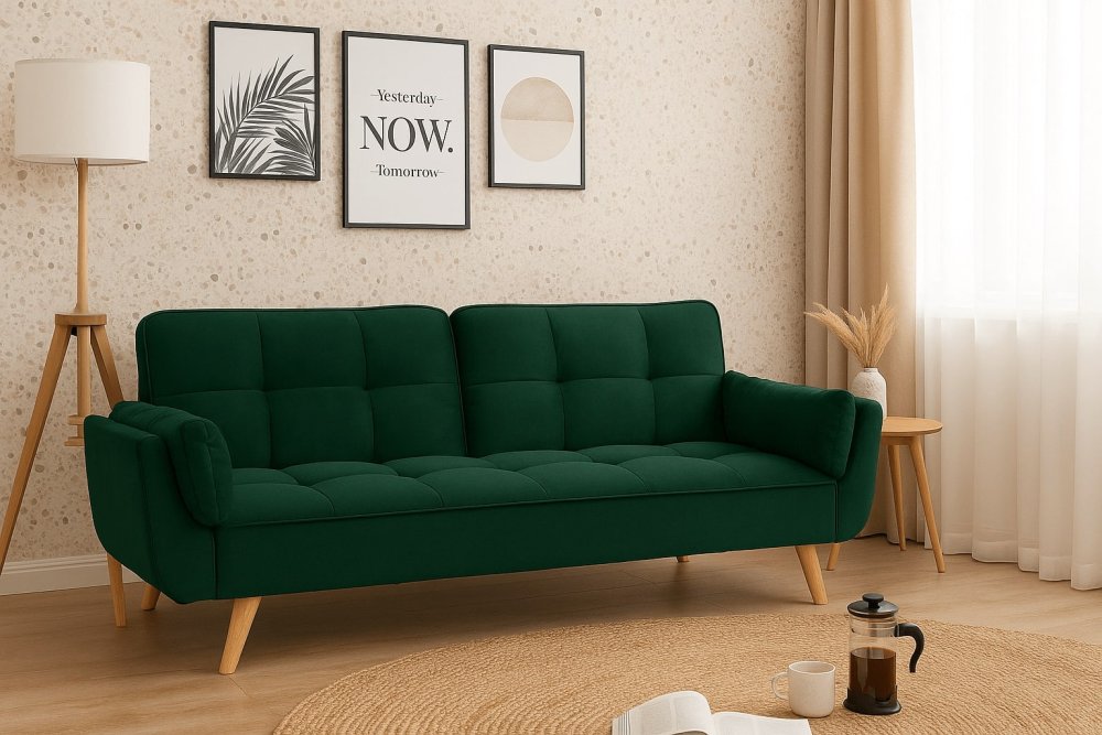 Rozkládací pohovka ABES Smaragdová Obrázek