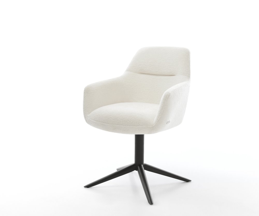 Jedálenská stolička Pejo-Flex bouclé mäkký béžová čierna krížová