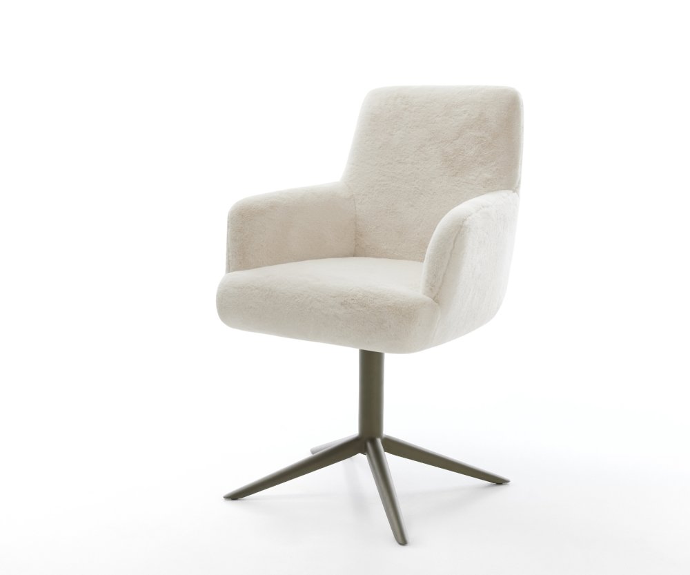 Jedálenská stolička Heira-Flex s opierkami plyšový manšester krémovo