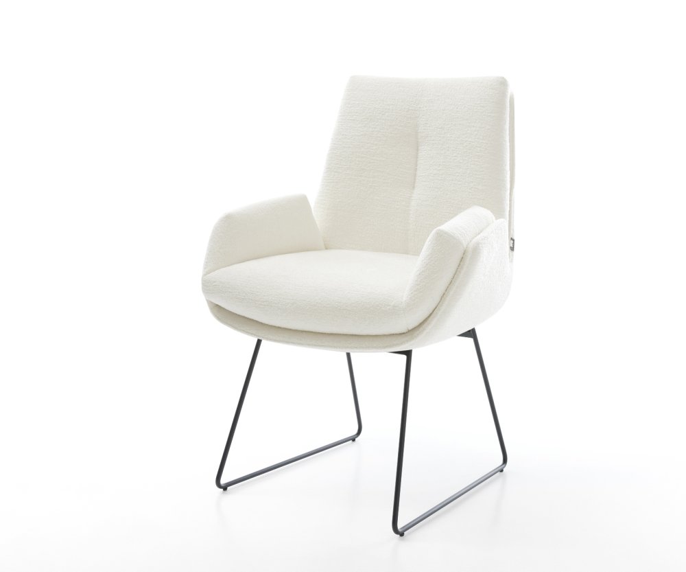 Jedálenská stolička Clea-Flex bouclé mäkký béžová tenká podstava