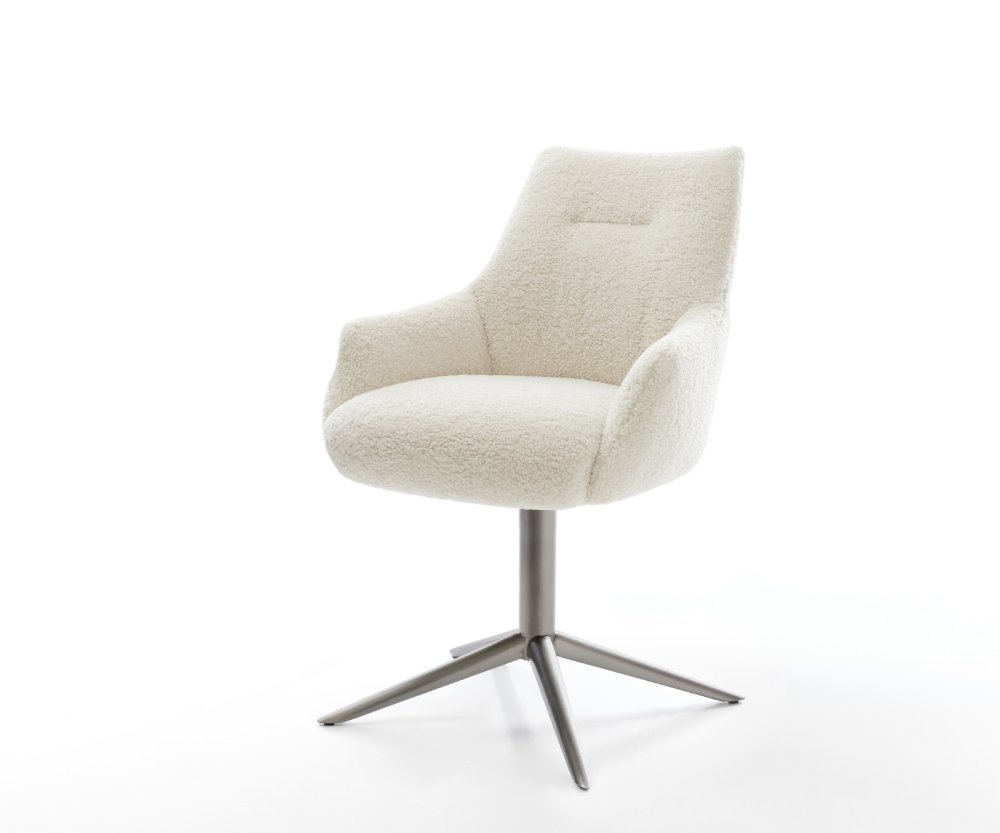 Jedálenská stolička Alja-Flex s opierkami teddy látka béžová krížová