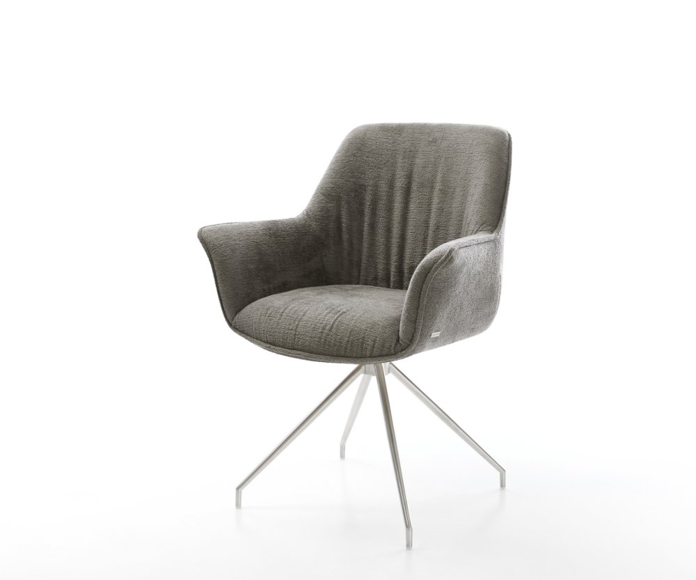 Jedálenská stolička Keila-Flex s opierkami bouclé mäkký tmavobéžová