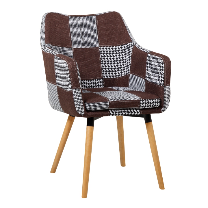 Jídelní křeslo LANDOR Tempo Kondela Patchwork bílá / černá Obrázek