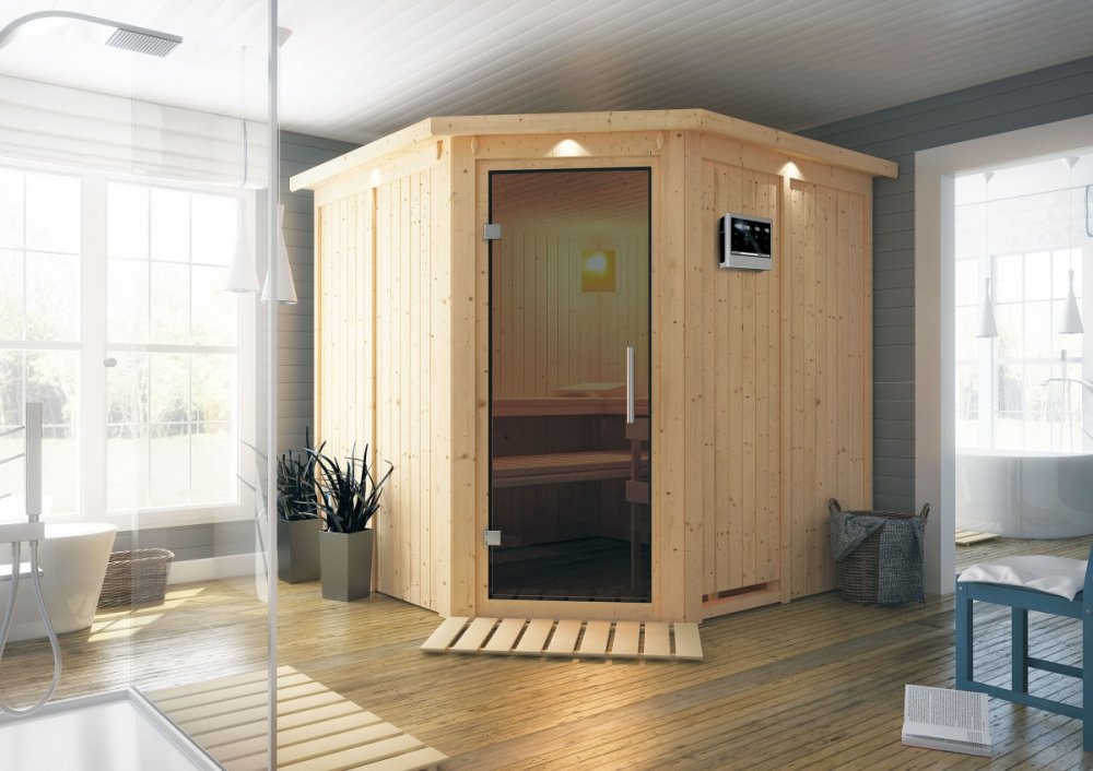 E-shop Interiérová fínska sauna 196 x 196 cm Dekorhome