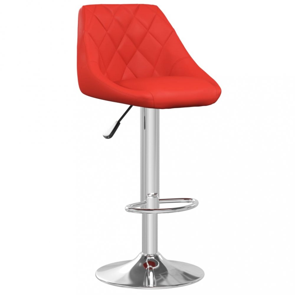 E-shop Barová židle umělá kůže / chrom  Červená,Barová židle umělá kůže / chrom  Červená