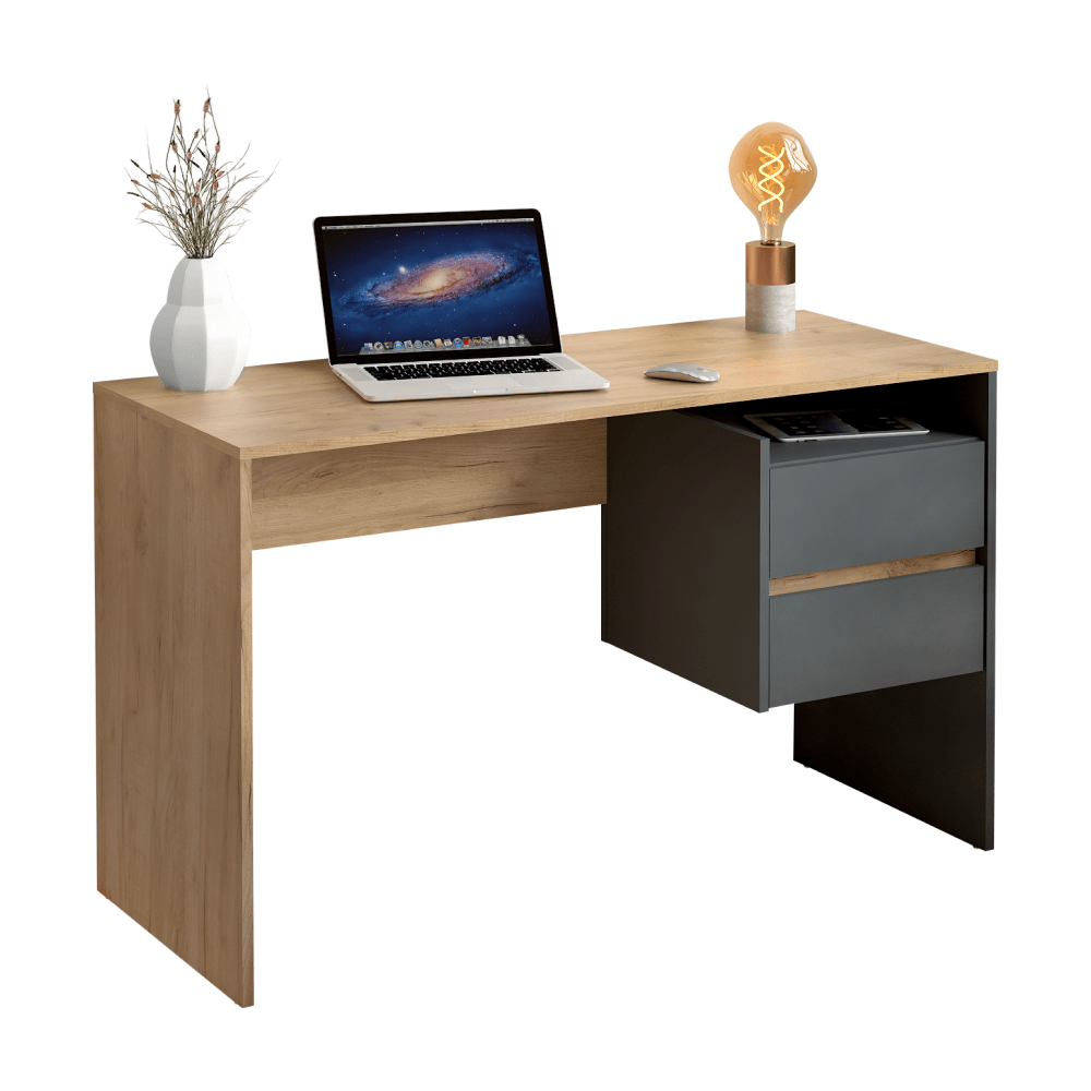 PC stôl so zásuvkami TULIO NEW Tempo Kondela Grafit / dub artisan