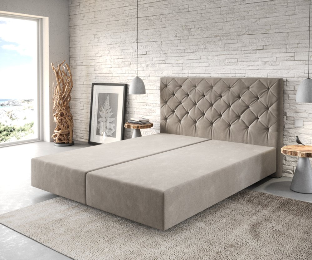 Boxspring posteľ Dream-Great 160x200 cm z mikrovlákna béžová