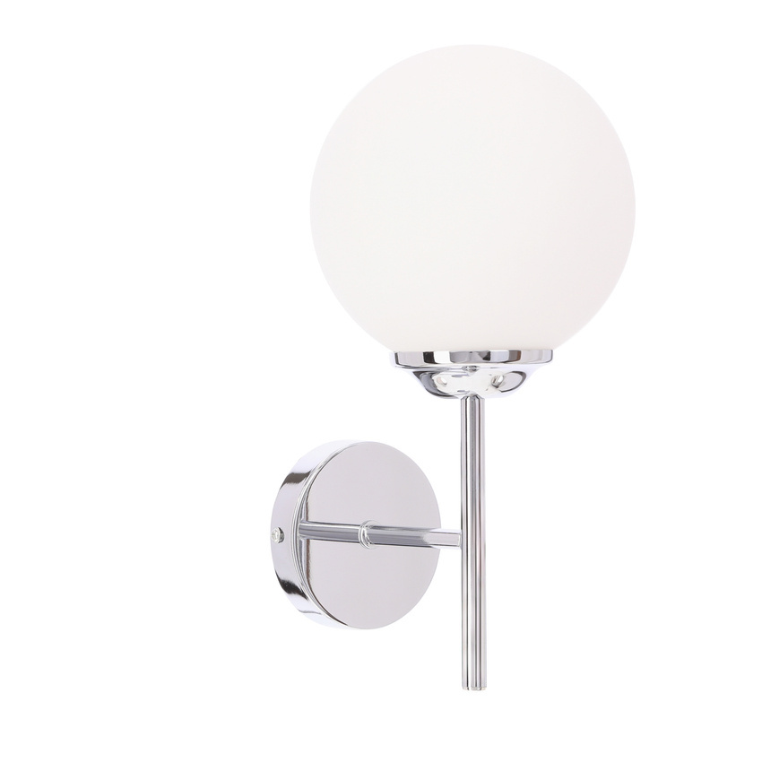 BELWEDER chromová nástěnná lampa 1x40W E14 bílé stínidlo