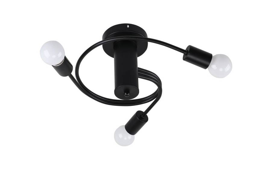 Stropná lampa čierna 3xE27 Filetta