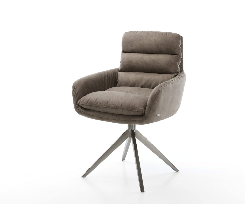 Otočná stolička Abelia-Flex s podrúčkami mikrovlákno taupe vintage