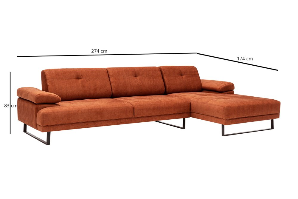 Rohová sedací souprava Mustang Small Right - Orange (obrázek 3)